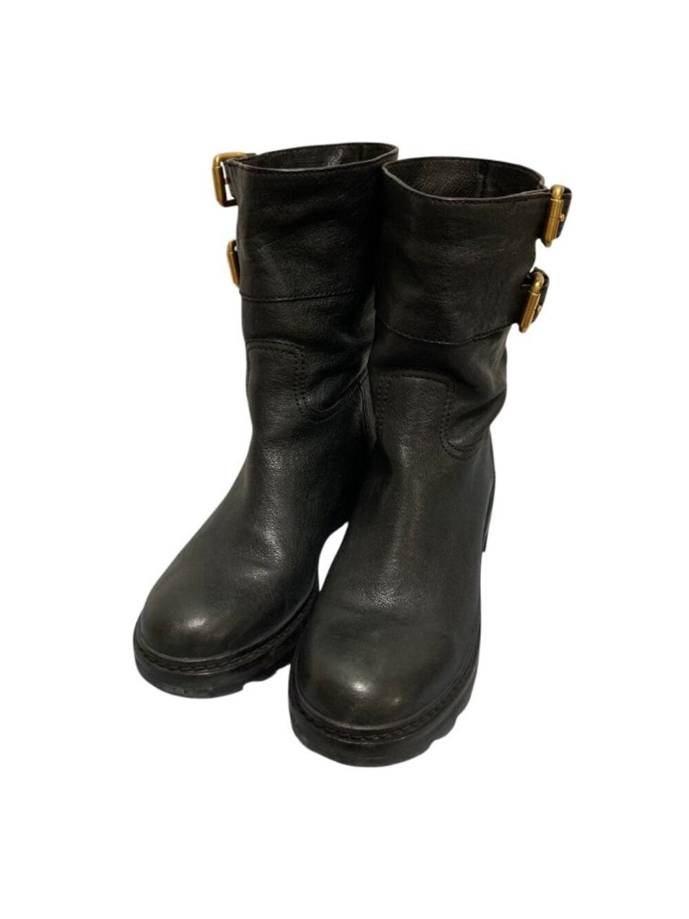 Prada Sports Leather Engineer Boots Black Autumn Winter